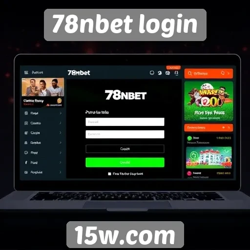 Interface do usuário no site 78nbet login